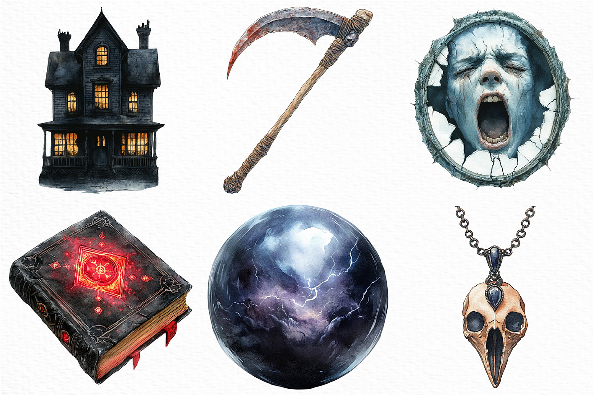 Dark Halloween Sublimation Clipart, an Illustration by Craft Nest (Photo 2 of 6)
