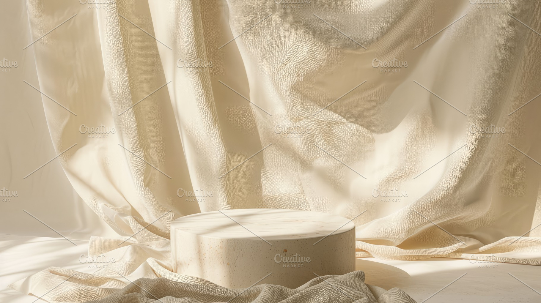 Minimalist Product Podium in beige, a Background Photo by Virgo Studio