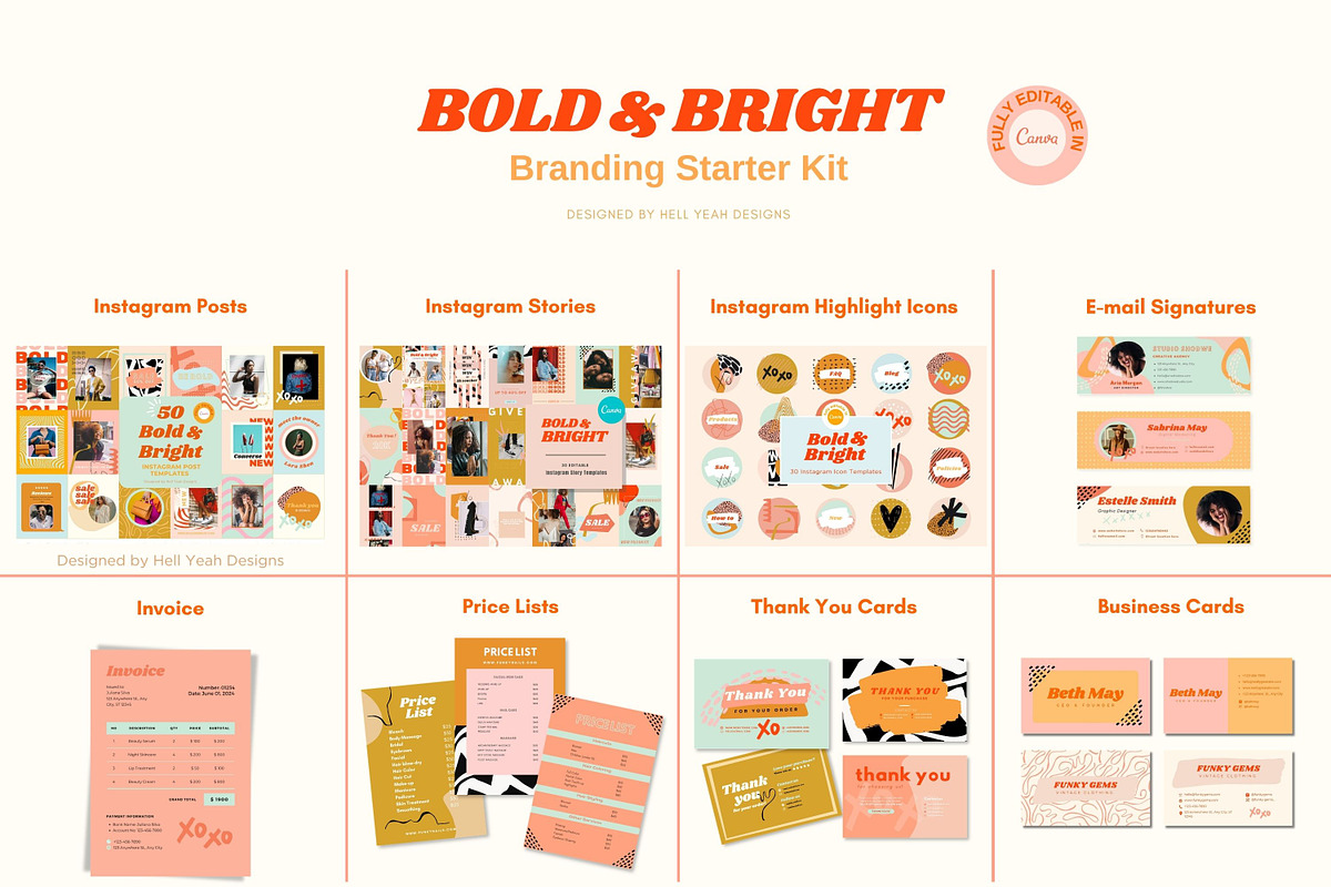Bold & Bright Branding Starter Kit, a Branding & Logo Template by Hell Yeah Designs (Photo 6 of 18)
