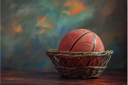 Basketball resting in a wicker, a Sports & Recreation Photo by Ylivdesign
