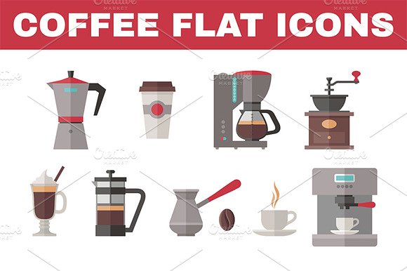 Coffee Flat Icons