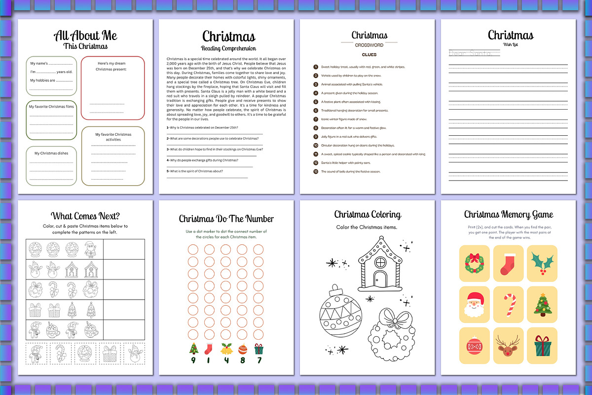 Christmas Activity Book For Kids, a Stationery Template by Shumaya (Photo 2 of 6)