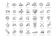 Sports icons set, an Outline Icon by Tettygreen (Thumbnail 1 of 2)