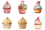 Christmas Cupcake Sublimation Clipar, an Illustration by DreamArtGraphic (Thumbnail 2 of 5)
