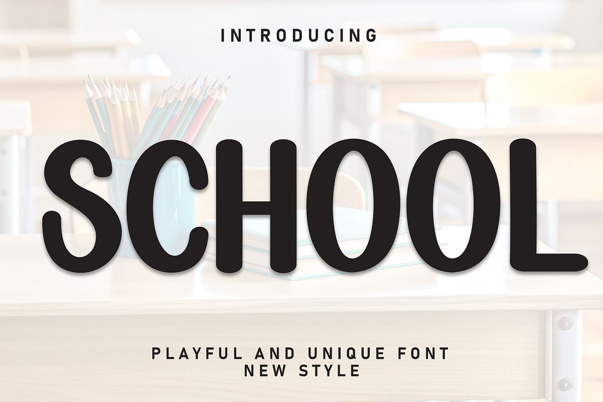 School | Script Font, a Script Font by Scratchones (Photo 1 of 8)