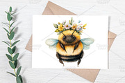 Watercolor Spring Bee Clipart Bundle, an Illustration by Canvas Craft (Thumbnail 6 of 7)
