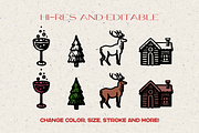 Vintage Holiday Christmas Graphics, a Seasonal Illustration by Eldorado Design Co. (Thumbnail 3 of 6)