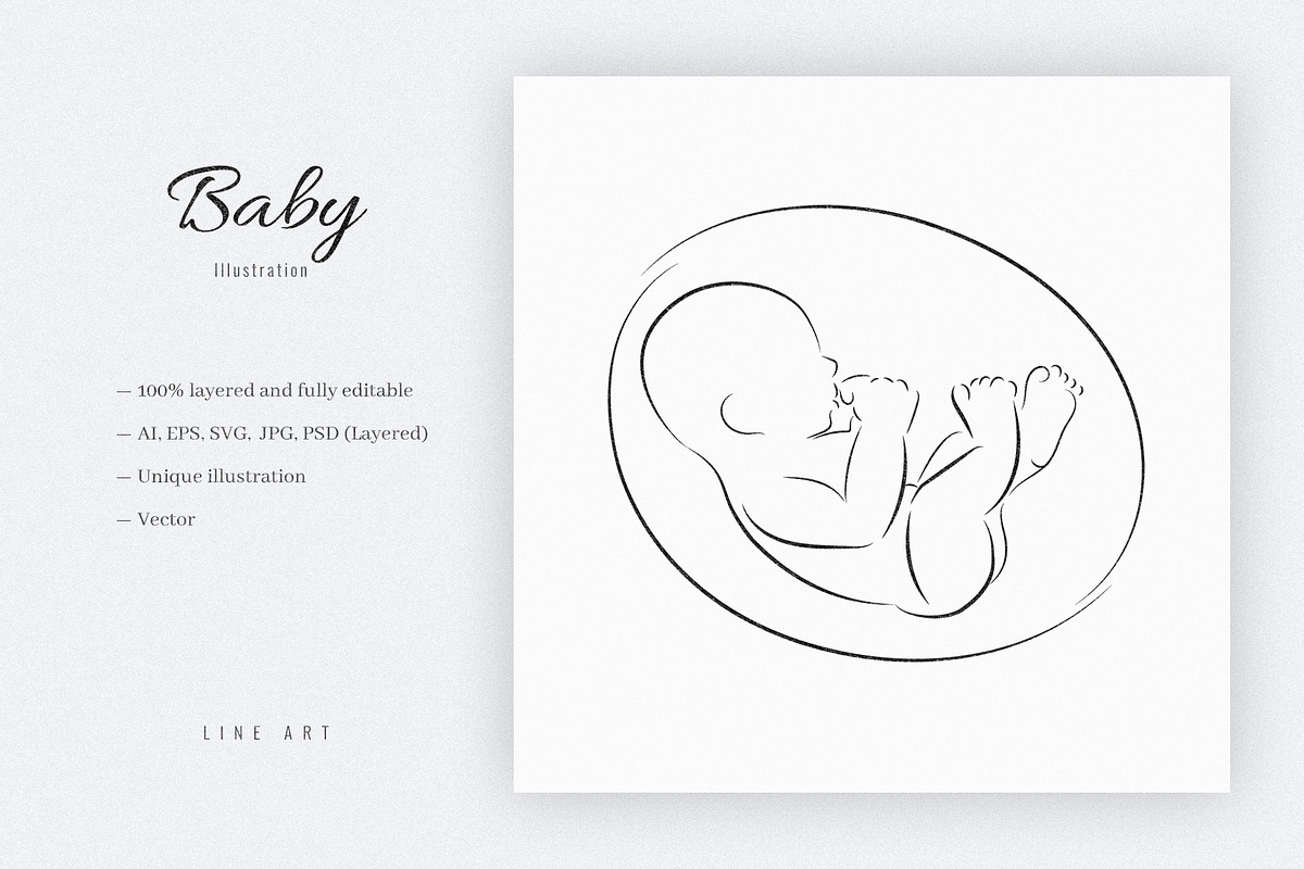 Babi. Line Art Illustration, a Person Illustration by le-genda