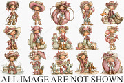 Funny Summer Western Girls Clipart, an Illustration by Canvas Craft (Thumbnail 3 of 7)