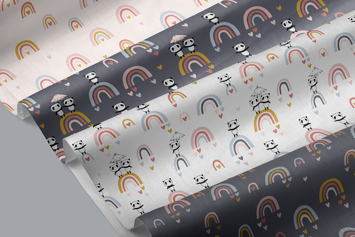 Cute pandas & rainbows  patterns, a Pattern Graphic by Tkoko vectors & patterns (Photo 3 of 6)