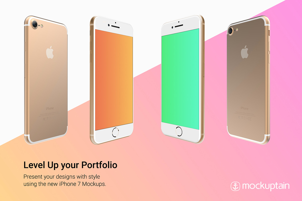 Iphone 7 Mockup White Gold Angled, an iPhone Mockup by mockuptain (Photo 4 of 6)
