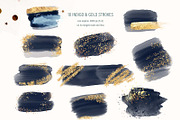Indigo & Gold Brush strokes and spla, a Texture Graphic by My Wondercolor (Thumbnail 2 of 7)