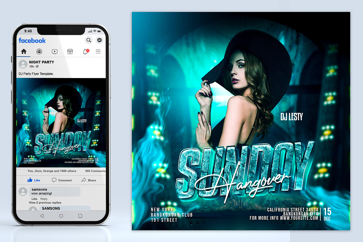 Dj Party Flyer Template, a Flyer Template by AbcStudio