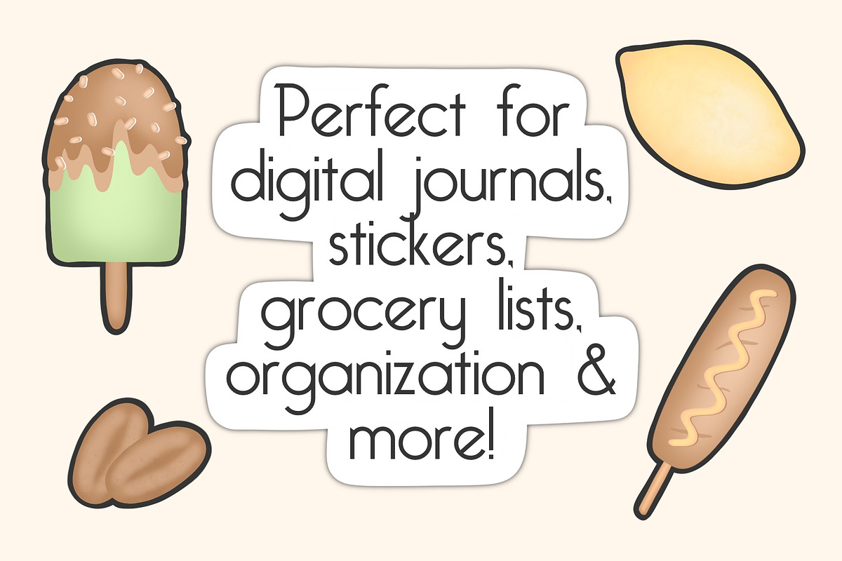 Pastel Food Clip Art - 64 PNGs, an Emoji Icon by Bujo Studio (Photo 3 of 3)