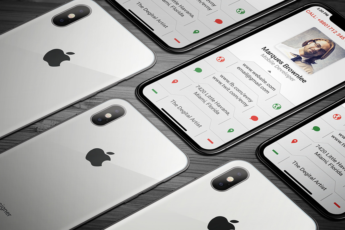 iPhone X Business Card, a Business Card Template by TheFeture (Photo 3 of 6)