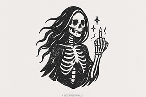 Gothic Skeleton PNG, Middle Finger, an Illustration by SharpMarketplace