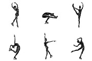 Ice Skating Silhouettes set, a Sport Illustration by Kluva's Wavy Silhouettes (Thumbnail 2 of 2)