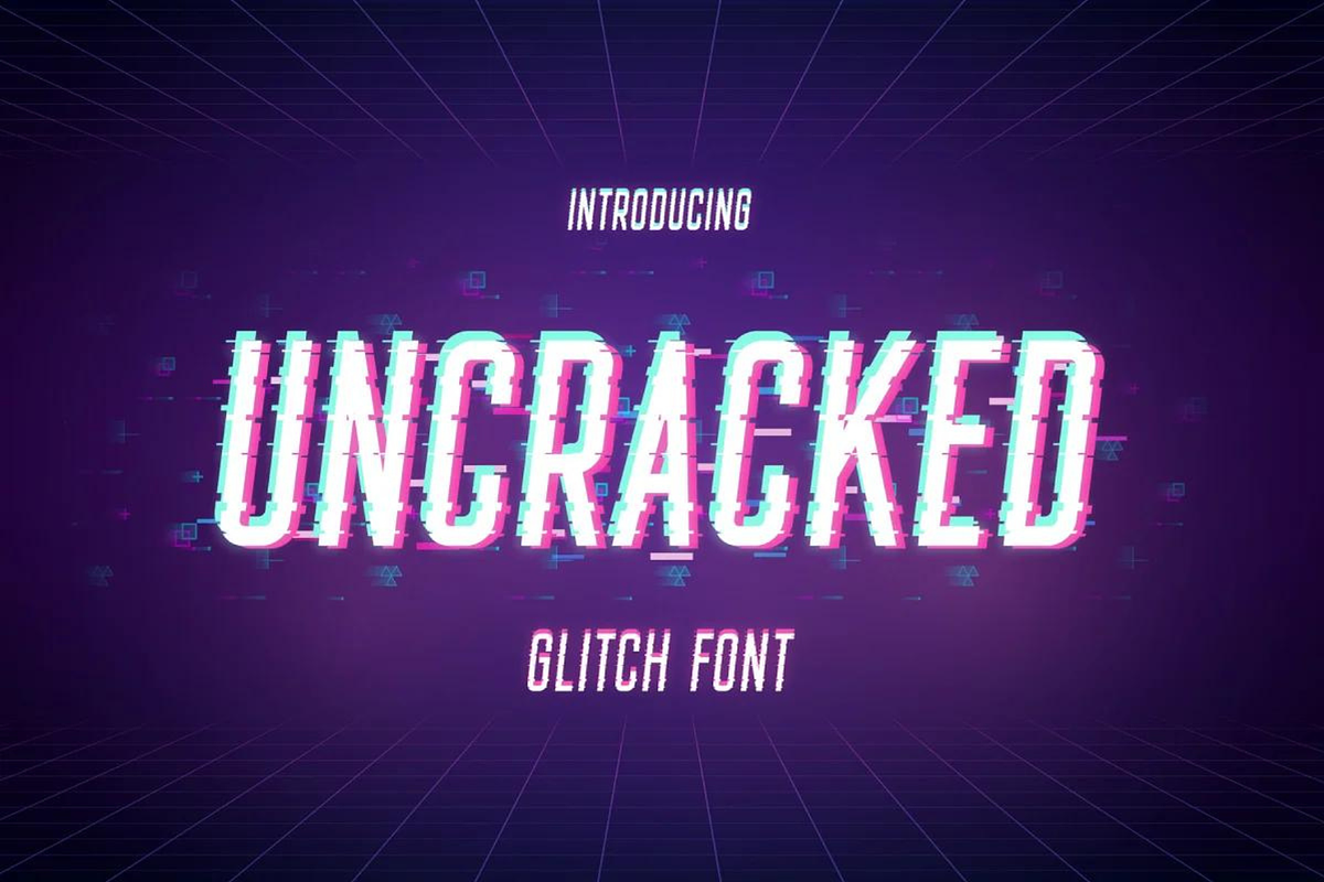 Uncracked - Glitch Font, a Script Font by BLISS DESIGN (Photo 1 of 4)