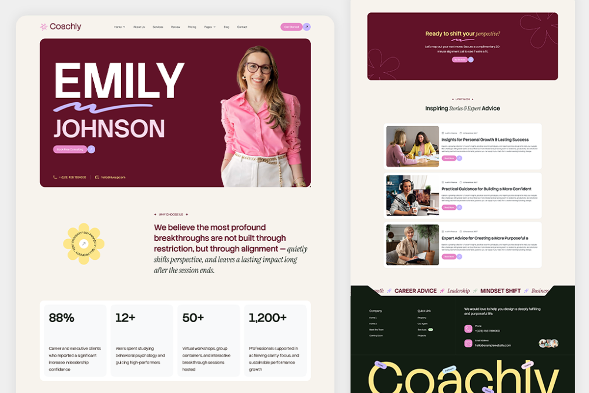 Life Coach Wix Studio Template, a Wix Template by RiveupDigital (Photo 2 of 8)