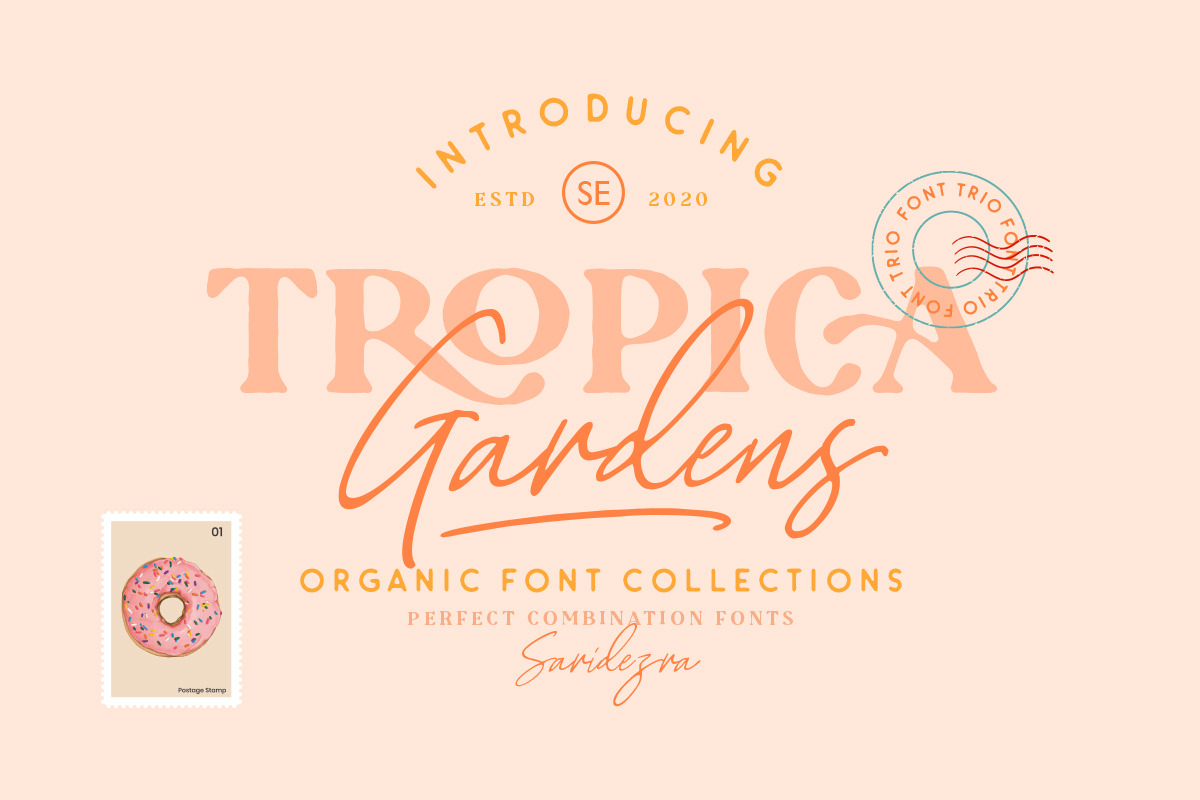 Tropica Gardens - Font Trio (+LOGOS), a Script Font by Sarid Ezra (Photo 11 of 19)