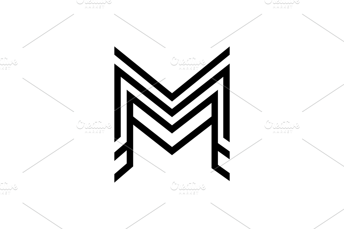 M Logo Template Design preview 2