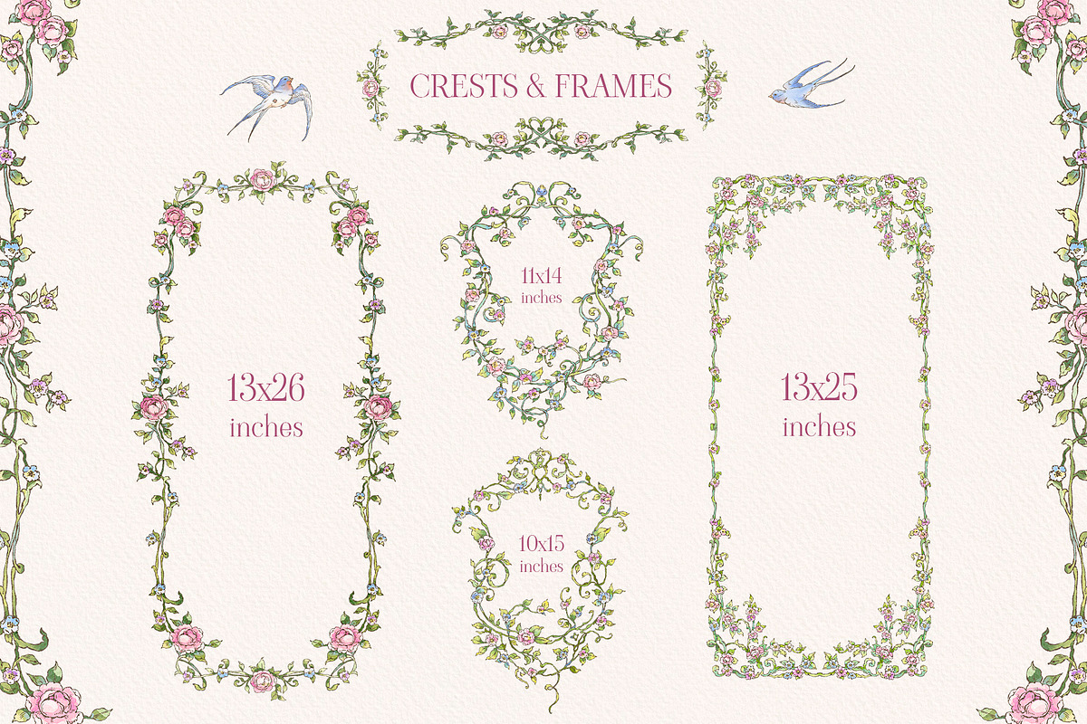 Flowering Watercolor Clip Art, a Decorative Illustration by Ekaproeka (Photo 6 of 7)