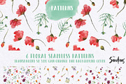 Wild flowers watercolor clip art, an Illustration by SandraGraphicDesign (Thumbnail 4 of 7)