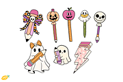 Halloween Teacher PNG Clipart Bundle, a Seasonal Illustration by LemonDesign (Thumbnail 3 of 3)