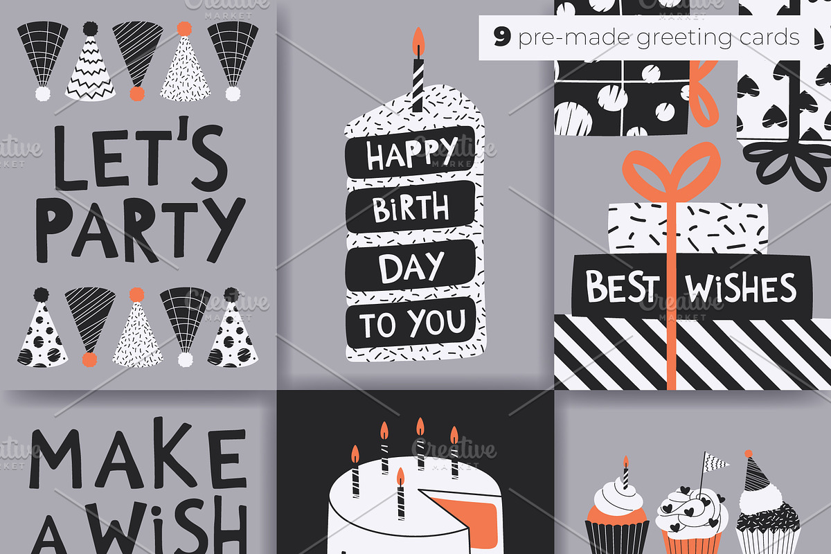 Birthday Clipart, Cards & Patterns, an Object Graphic by Panna Limon Store (Photo 4 of 7)