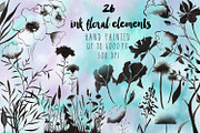 Hand-Inked Floral Pack: 118 elements, a Texture Illustration by Jeanina Vlad (Thumbnail 2 of 9)