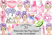 Watercolor Spa Clipart, an Illustration by CitraGraphics (Thumbnail 1 of 5)