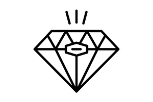 Diamond Line Icon, an Icon by Pexelpy