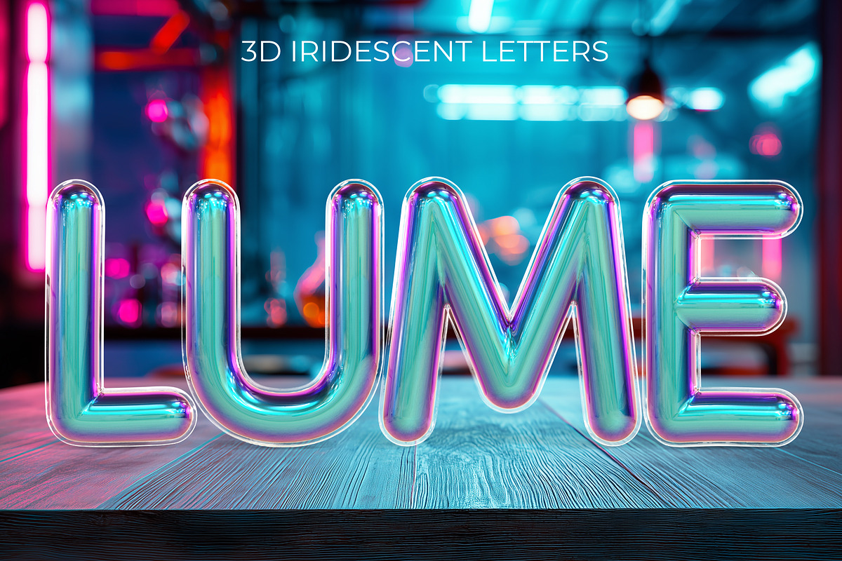 Iridescent Glass 3D Type Alphabet, an Object Graphic by Transfuchsian (Photo 1 of 8)