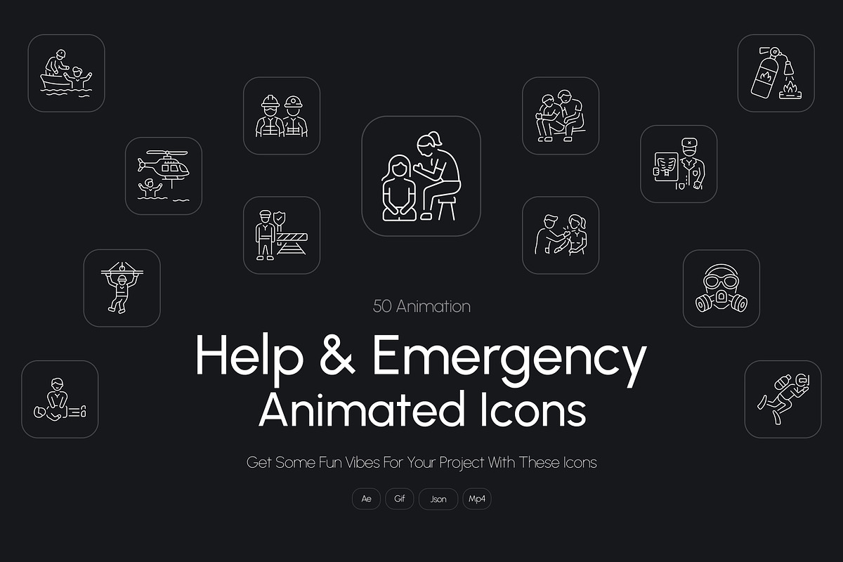 Animated Help and Emergency Icons, an Outline Icon by Prosymbols (Photo 1 of 4)