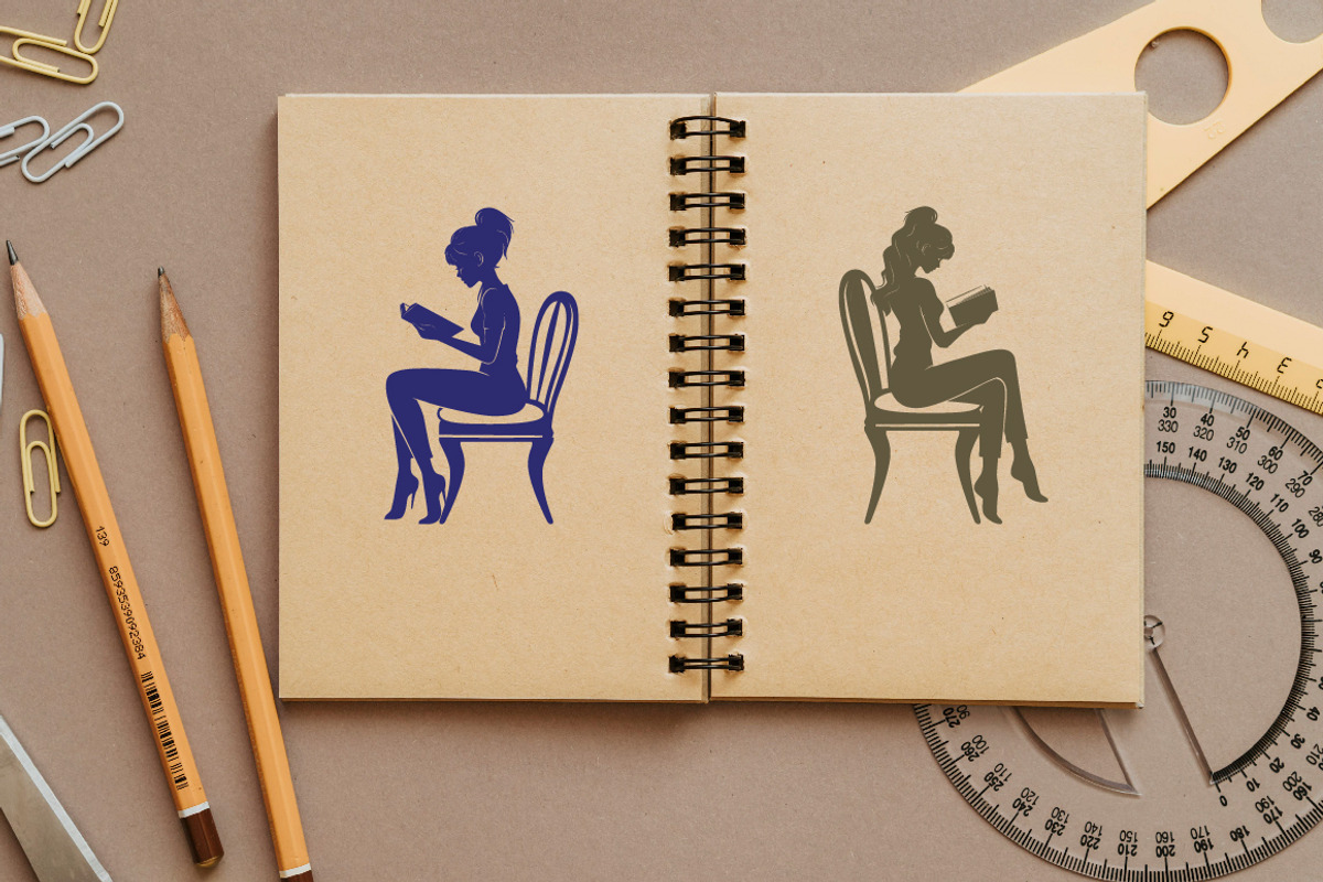 14 Girl Reading a Book on Chair, an Illustration by jongcreative (Photo 2 of 4)