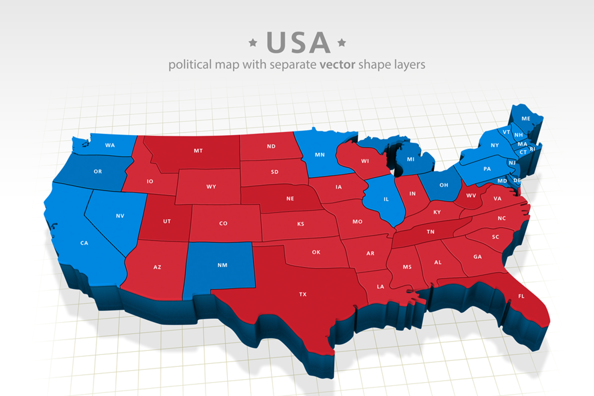 US Political Map, an Object Graphic by Offshore Shop
