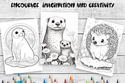 Ocean Animals Coloring Page for Kids, a Brochure Template by LA Design (Thumbnail 6 of 10)