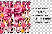 Game Day Coquette Football Png, a Graphic by Clipart Bloom (Thumbnail 2 of 2)