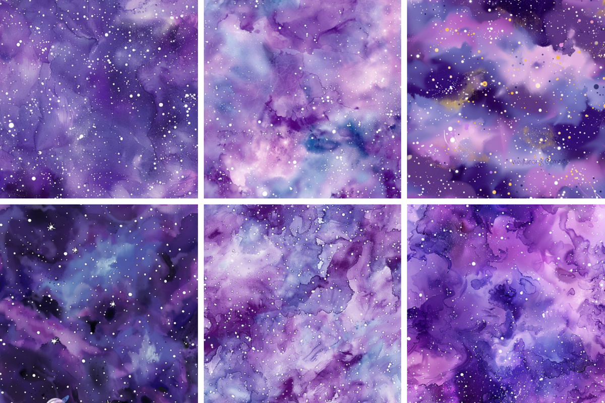 Lavender Painted Galaxy Patterns, a Pattern Graphic by PrintablesByFranklyn (Photo 3 of 4)
