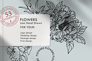 Flowers Line Hand Drawn, a Decorative Illustration by LanaDzi (Thumbnail 1 of 10)