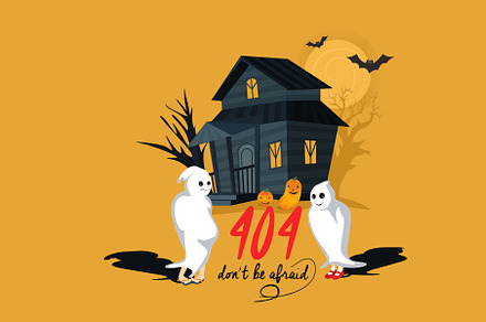 Halloween 404 Error Page, a Landing Page Template by land art