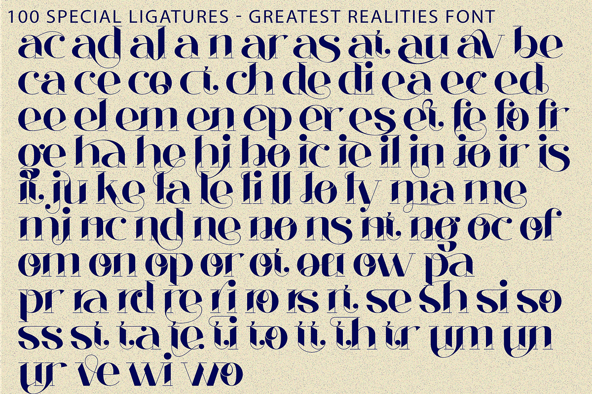Greatest Realities - Modern Font, a Serif Font by 177Studio (Photo 8 of 8)