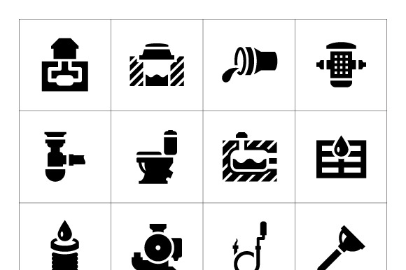 Set Icons Of Sewerage