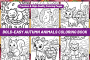 BOLD EASY AUTUMN ANIMALS COLORING, a Seasonal Illustration by Design Station (Thumbnail 2 of 4)
