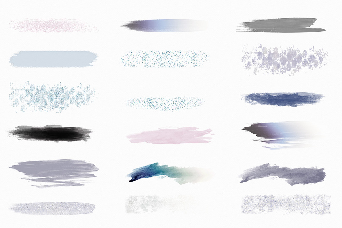 Blushing Blues Watercolor Strokes, a Texture Illustration by ClipartBrat Graphics (Photo 2 of 2)