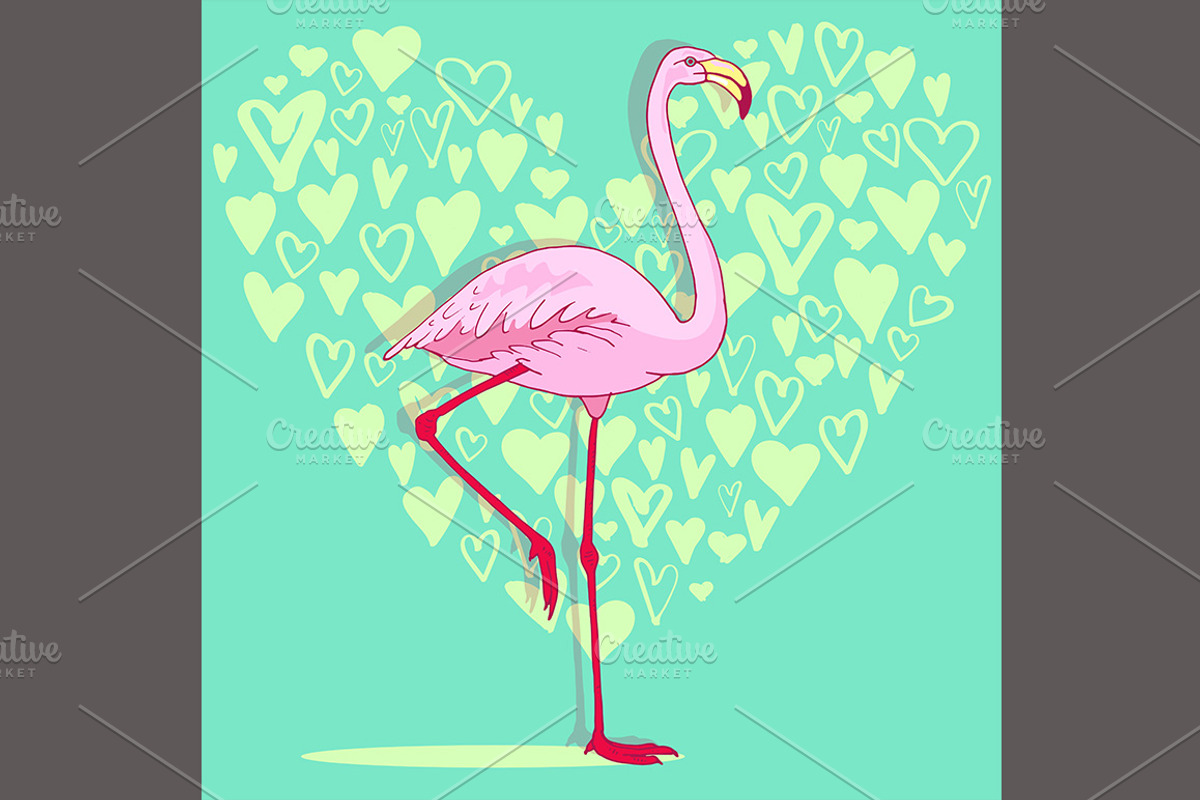 Flamingo bird set, an Animal Illustration by OKart.studio (Photo 6 of 6)