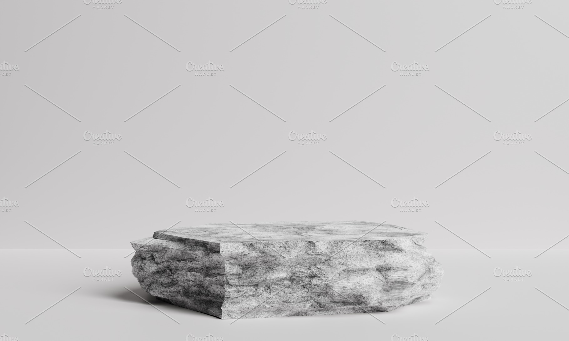 Minimal black and white rock podium and stage for product or cos, a Nature Photo by Ministocker