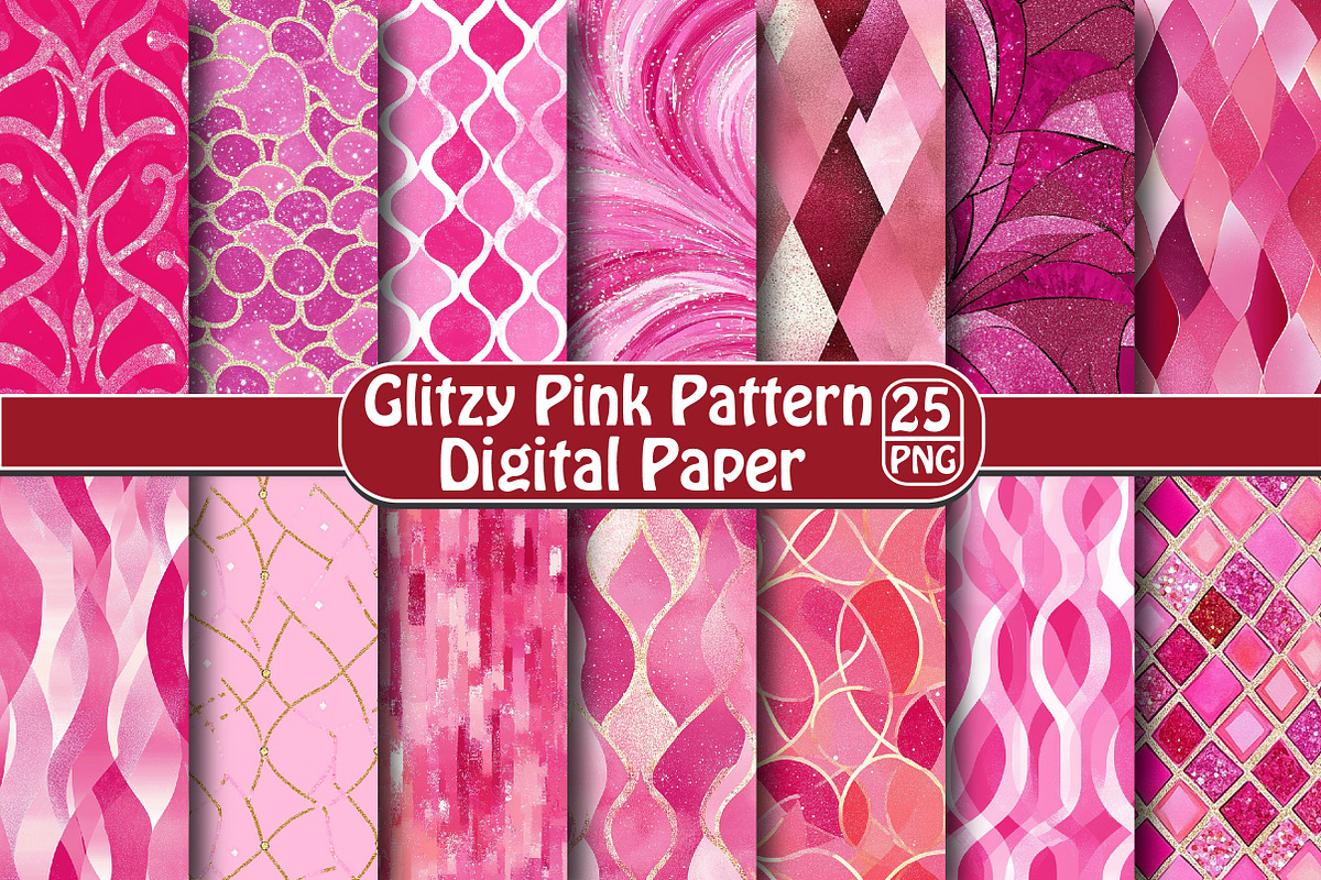 Glitzy Pink Pattern, an Illustration by DreamPrint404 (Photo 1 of 5)