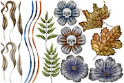 Halloween Botanicals Clipart set., a Seasonal Illustration by Happy Sloth Graphics (Thumbnail 4 of 16)