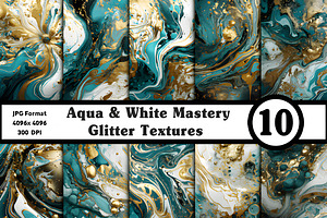 Aqua White Mastery Glitter Textures